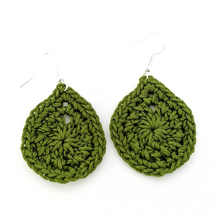 Handmade Crochet Tear Drop Earrings for wholesale by Royaboya Handmade