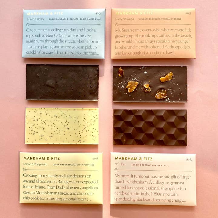 Markham & Fitz Chocolate - Vente Barre chocolatée - Tablette de chocolat blanc au citron et graines de pavot6