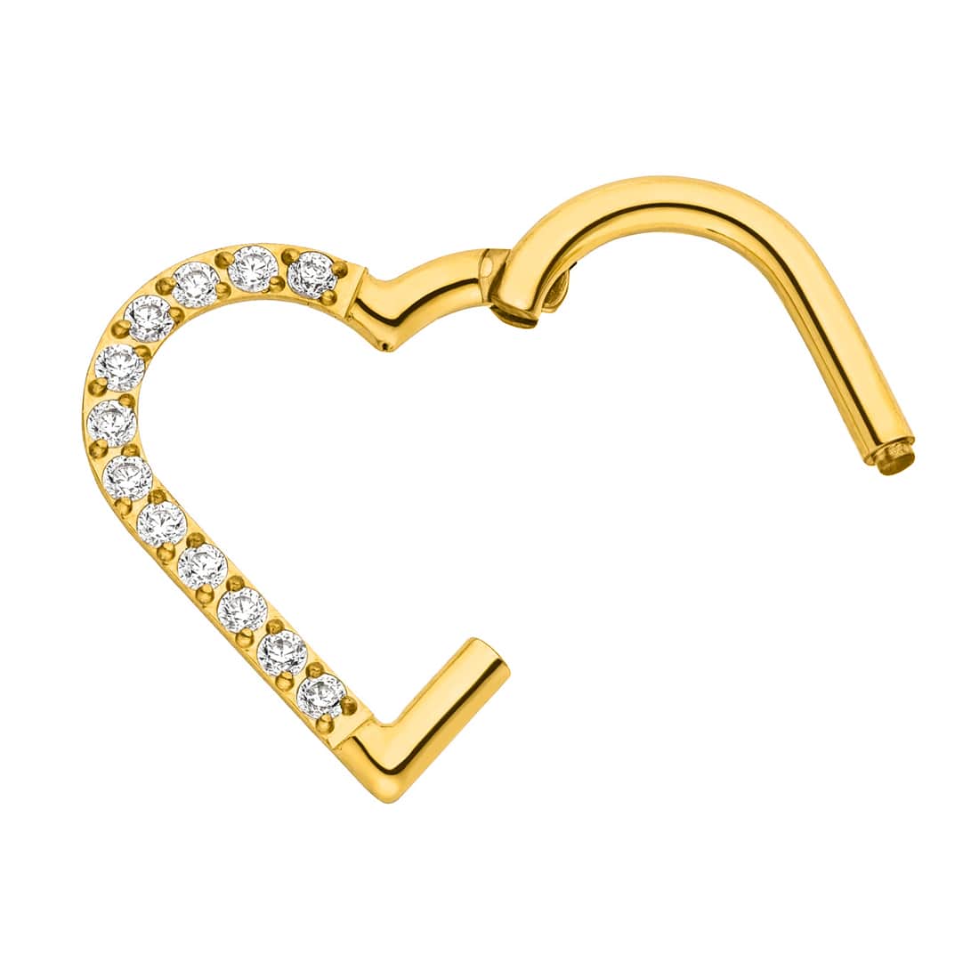 Schmuckgroßhandel - Wholesale Enkele oorbel - Heart Clicker piercing van titanium2