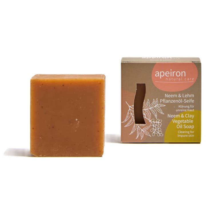 Spa Vivent - Venta al por mayor Pastilla de jabón - Jabón de aceite vegetal Apeiron Neem & Clay 100 g