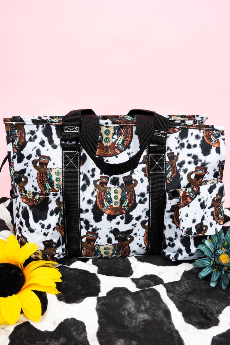 Wholesale Accessory Market - Vente Tote bag – femme - NGIL Corpus Christi Cow Utility Tote avec bordure noire1