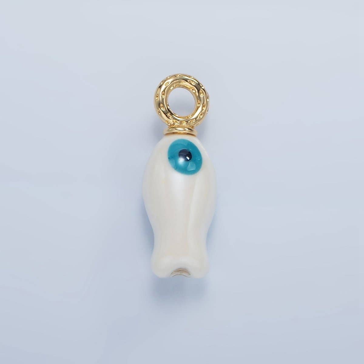 Aim Eternal - Wholesale Individual Charm/Pendant - 24K Gold Filled 30mm Enamel Fish Sea Animal Ceramic Drop Charm | X794 - X8010