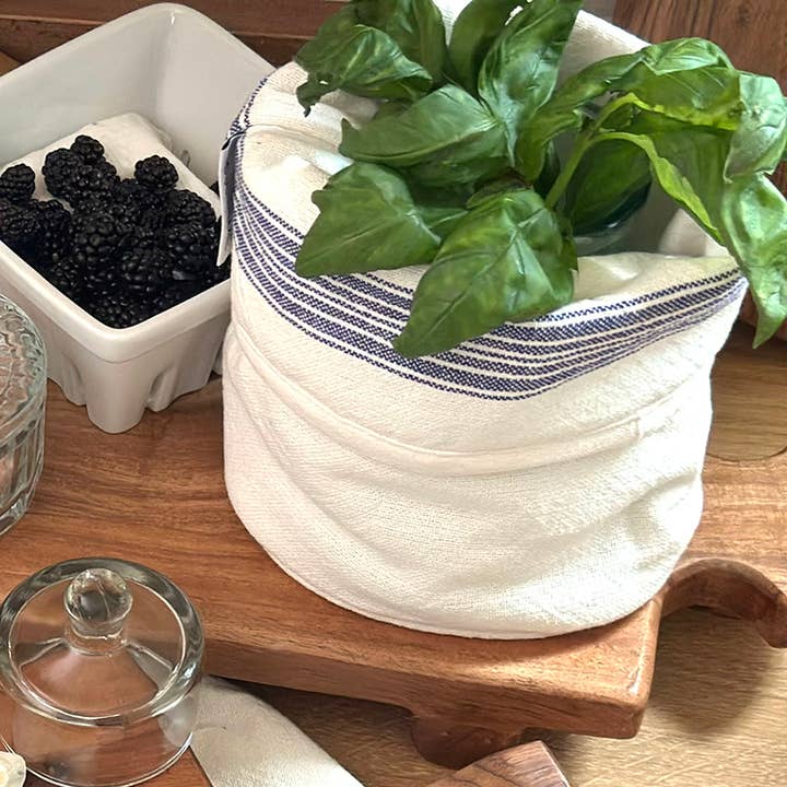 etúHOME - Wholesale Food Storage Wrap/Bag - Bistro Bag, Vintage Navy Blue Stripe, Set of 26