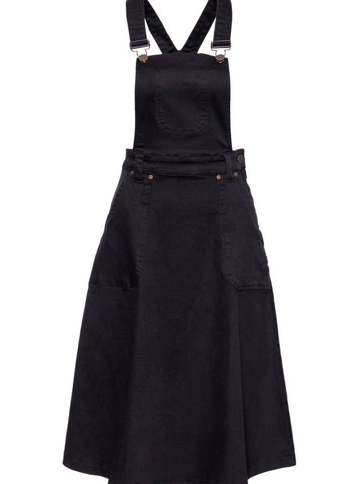 Denim dungaree dress in workwear style for wholesale by KING KEROSIN