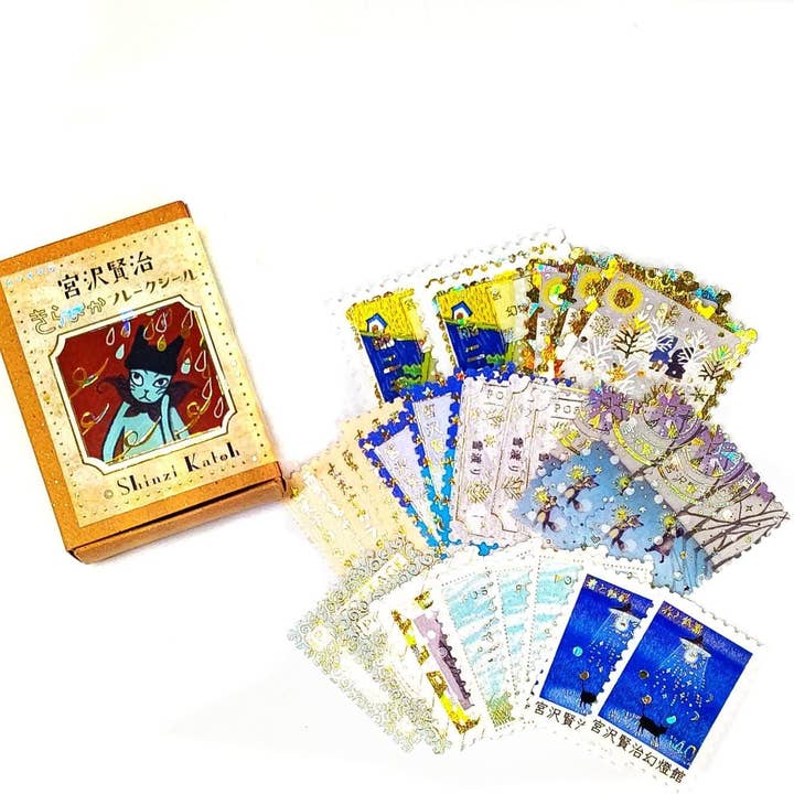 「FUNJI」In Japan - Wholesale Sticker - Shinzi Katoh Miyazawa Kenji Matchbox Sticker Set - 6 Designs1
