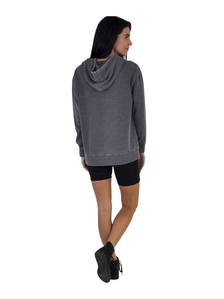 U.S. Apparel - Wholesale Hoodie - Women's - Ladies Crossover Hoodie - Garment Burnout Fleece