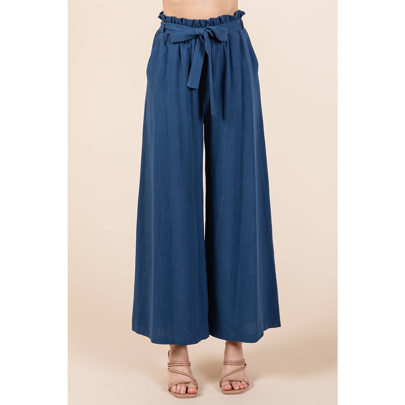 mittoshop - Wholesale Pants - Women's - PAPER BAG TIE DETAIL WIDE LEG PANTS7