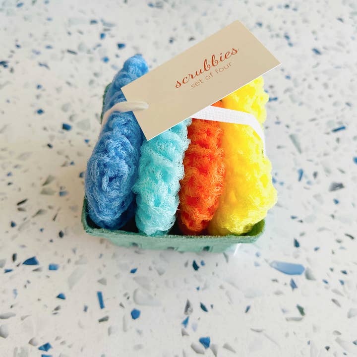 Dot and Army - Wholesale Dishcloth - Scrubbies in a Berry Basket, Dish Scrubbies