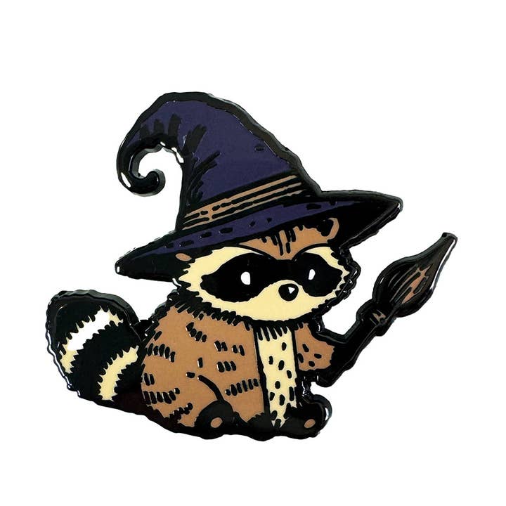 Mage Raccoon Pin for wholesale by Strike Gently
