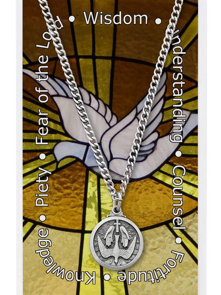 Collier religieux catholique pour hommes Esprit Saint Colombe Confirmation pour la vente par Hail Mary Gifts