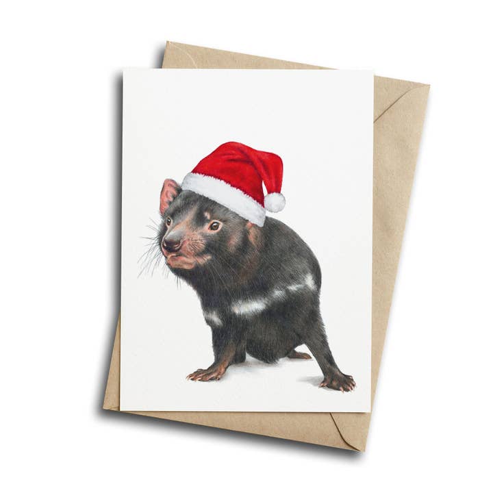 Jule-Tasmanian Djævel - Julekort for engroshandel hos Hayley Wilson