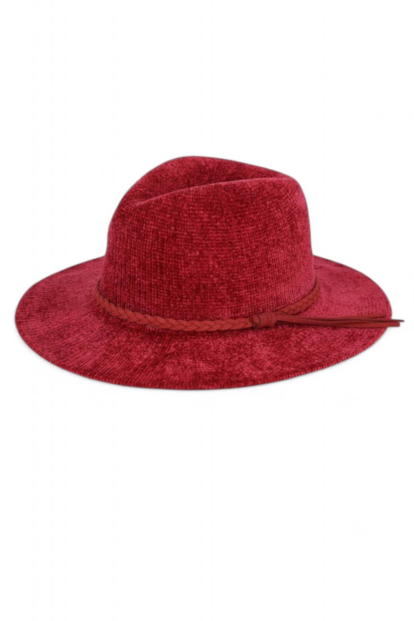 Artini Accessories – Fedora - Mulher por atacado – Fedora com Fita de Chapéu Entrançada em Chenille2