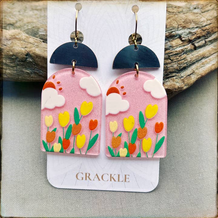 Jessica Flower Earrings for wholesale by Grackle Jewelry