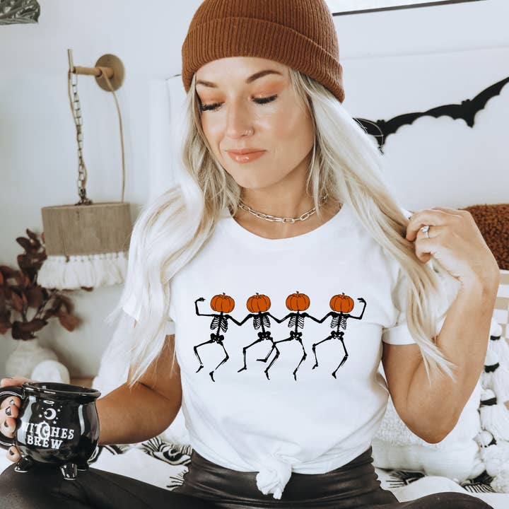 Skeletons Halloween Tee for wholesale by Juniper and Bea