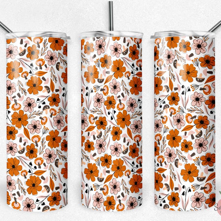 Gobelet d'automne, gobelet à fleurs, gobelet à citrouille pour la vente par So Peachy Designs