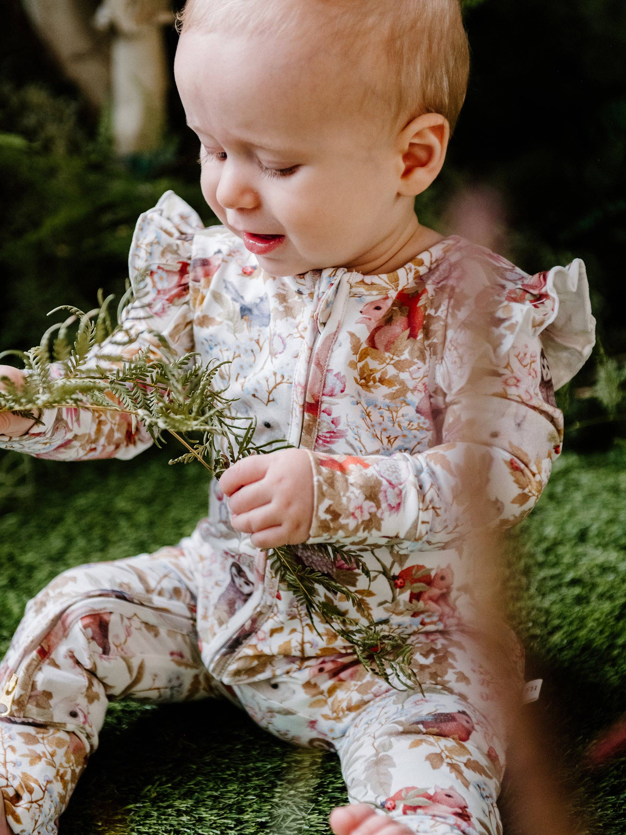 Fleur Harris - Wholesale Jumpsuit - Baby - 'Woodlands' Precious Frill Coverall - Marshmallow3