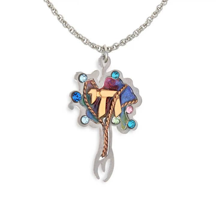 Seeka Tree of Life Necklace with Golden Chai for wholesale by Seeka Jewelry and Judaica