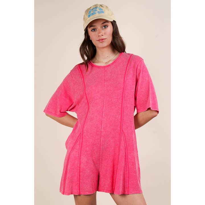 Mineralvasket oversize strik komfortabel romper for engroshandel hos IVE