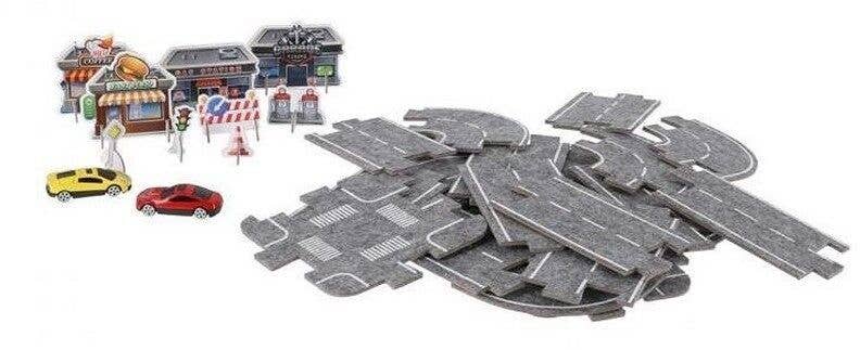 KIDDY-MOOV - Wholesale Toy Set - Kids - Racing Track Puzzle Set + 2 Cars 30X22X5.5cm2