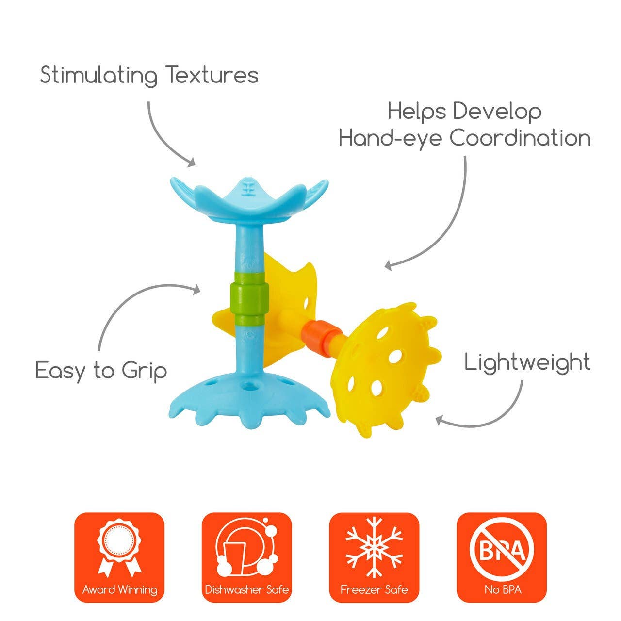 Innobaby on Faire – wholesale Teether (not clip-on) – Baby – EZ Grip Newborn Baby Star Teether / Oral Development Toy8