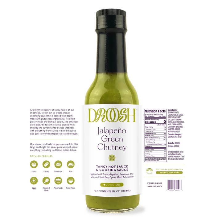 Droosh - Wholesale Hot Sauce - Droosh Jalapeno Green Chutney Hot Sauce4