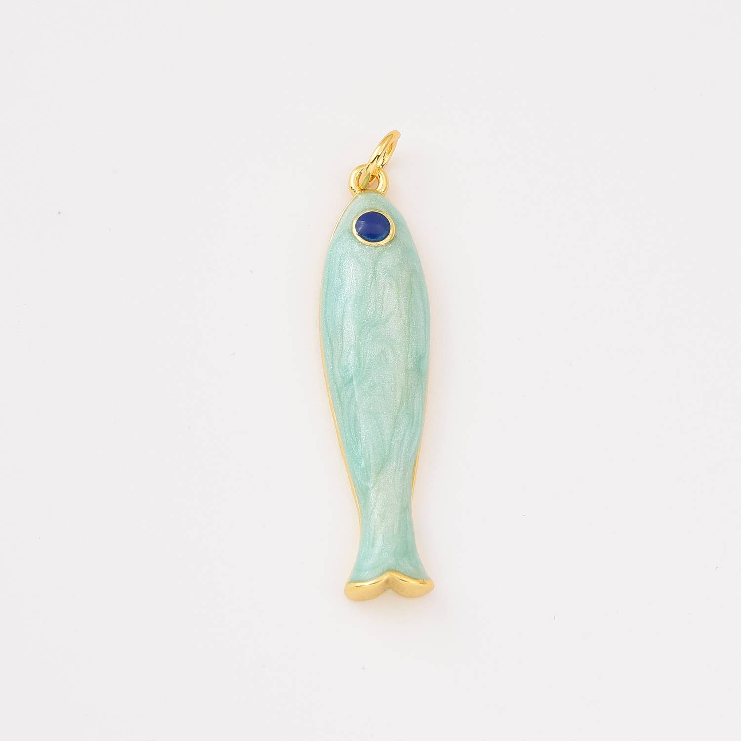 findings4uGem - Vente Breloques/médailles personnalisées - Pendentif Poisson en Émail pour Bracelet Collier Plaqué Or, CP23067