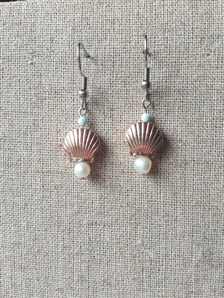 brincos pendentes princesa shell por atacado de Lapiseum