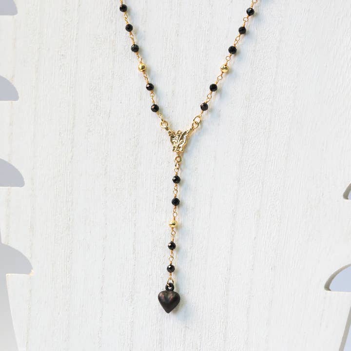 The Gilded Witch - Wholesale Y-Neck/Lariat Necklace - Black Spinel Dark Valentine Lariat: Gothic Witchy Jewelry5