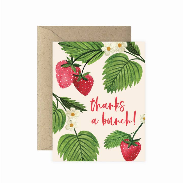 Carte de vœux Strawberry Thanks a Bunch pour la vente par Paper Anchor Co.