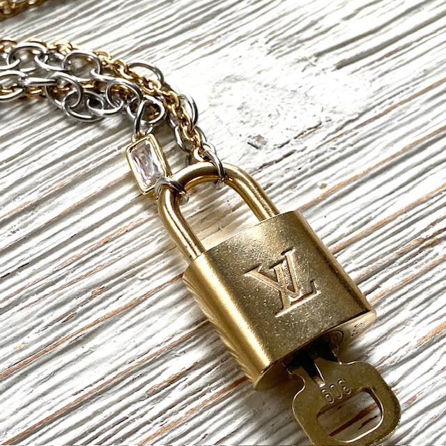 VB&CO Designs Handmade Jewelry - Wholesale Pendant/Charm Necklace - Louis Vuitton  lock necklace repurposed upcycled LV3