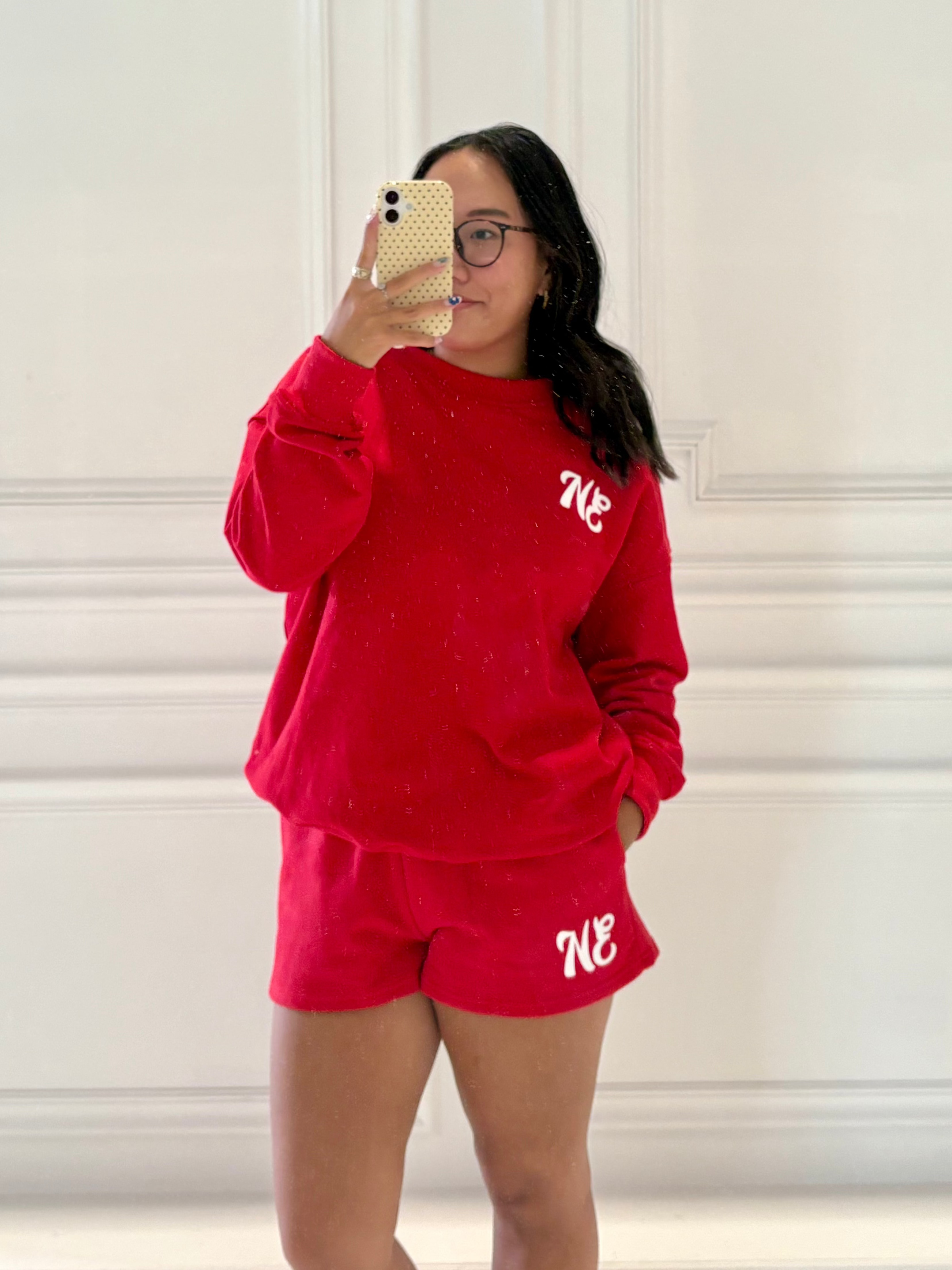 Red NE Good Life Core Sweatshirt for wholesale on Faire9