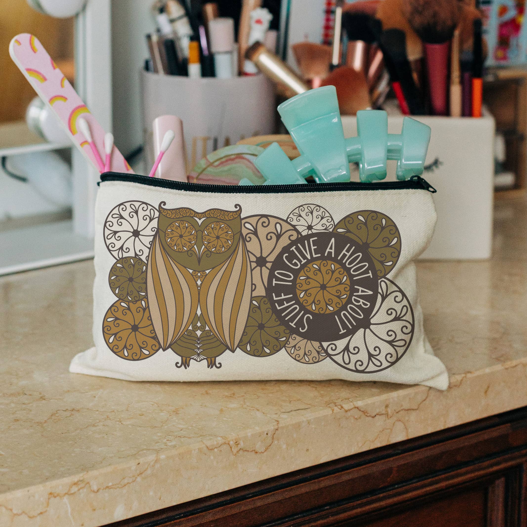 B.Goods Designs - Wholesale Pencil Case/Pouch - Stuff to Give a Hoot About – Boho Owl Pencil Pouch2