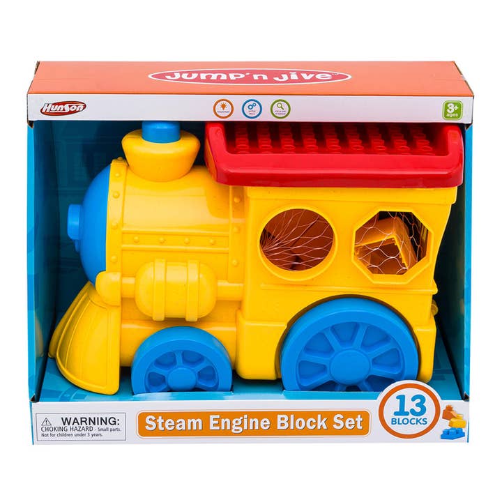 Hunson Jump'n Jive Ångmaskin Byggsats 13 Block för wholesale av Deluxe Import Trading