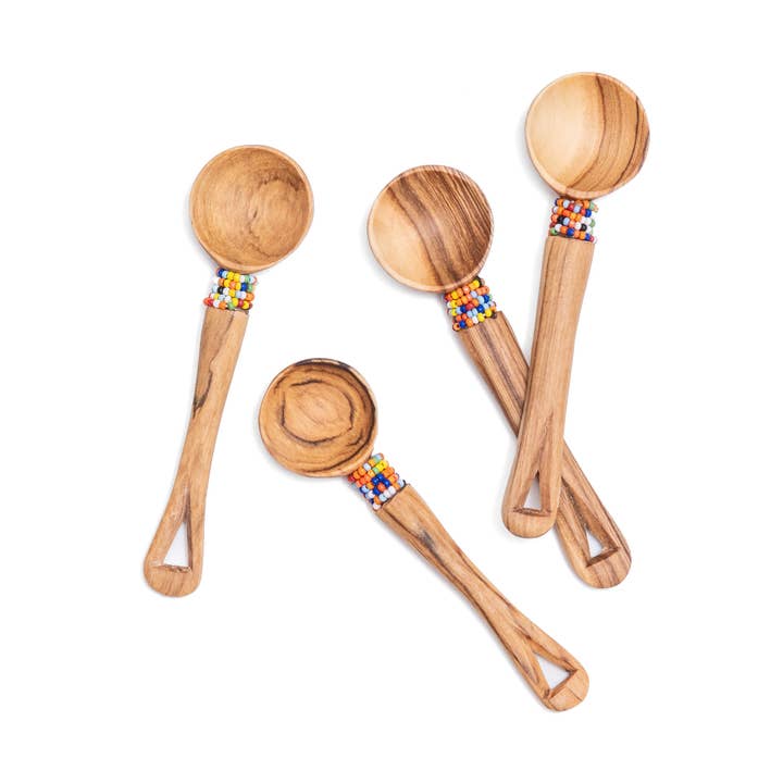 Cucchiaino da tè intagliato a mano con perline per la vendita all'ingrosso da parte di JusTea (No Import Fees to USA)