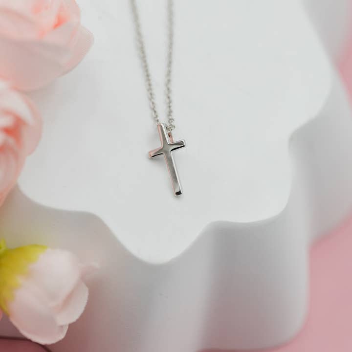 Cherished Moments - Wholesale Kids Necklace - Kids - Girls Sterling Silver Cross Charm Necklace-Baptism Communion4
