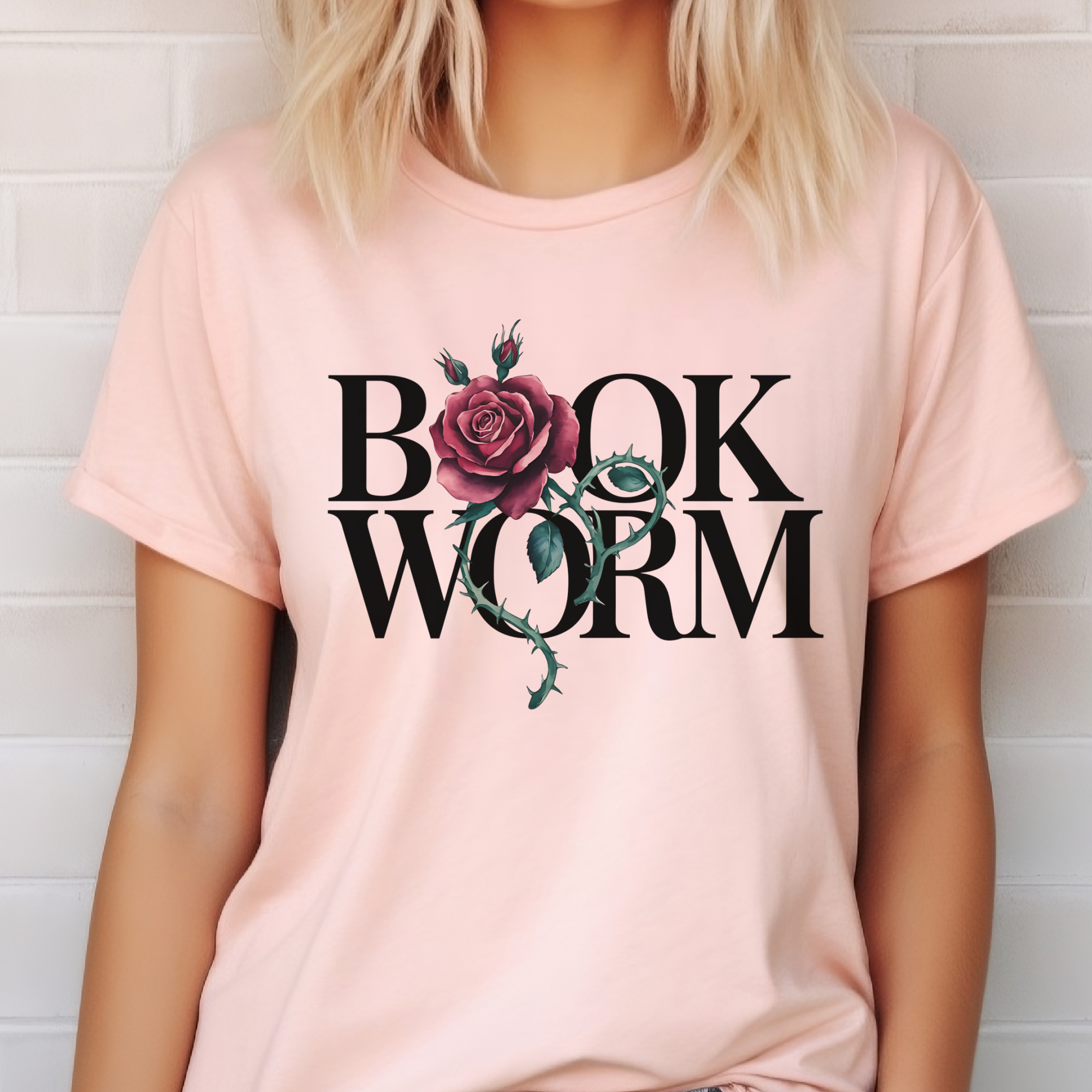 Par.tees by Party On! - Wholesale T-Shirt (Graphic) - Unisex - Book Worm Bookworm Reading Reader Coffee Rose Graphic Tee5