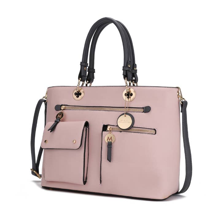 MKF Collection – wholesale Satchel – Women's – Julia Vegan Leather Color-block Women Satchel Bag by Mia k2