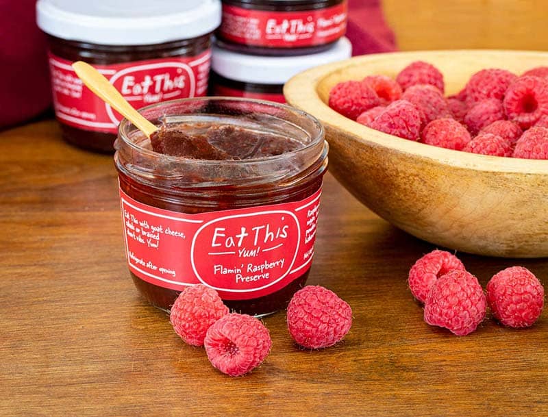 Eat This Yum - Wholesale Preserves -   Flamin' Raspberry Preserve 2