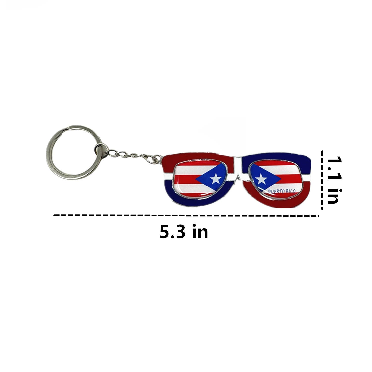 Tsyware - Wholesale Keychain - Unisex - Puerto Rico Sunglasses Keychain Souvenir, Charms, Flag, PR1