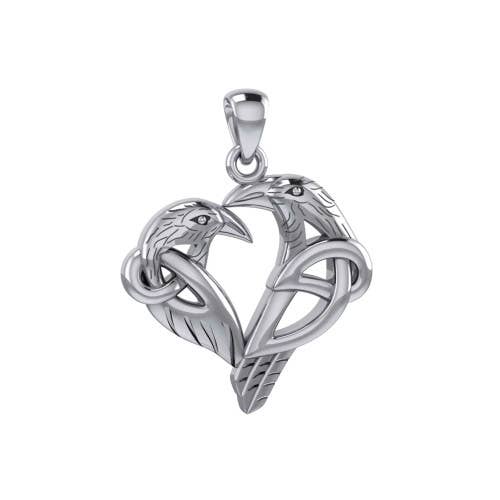 Pendentif Love of the Mythical Celtic Raven en forme de cœur pour la vente par Dublin Gift Company