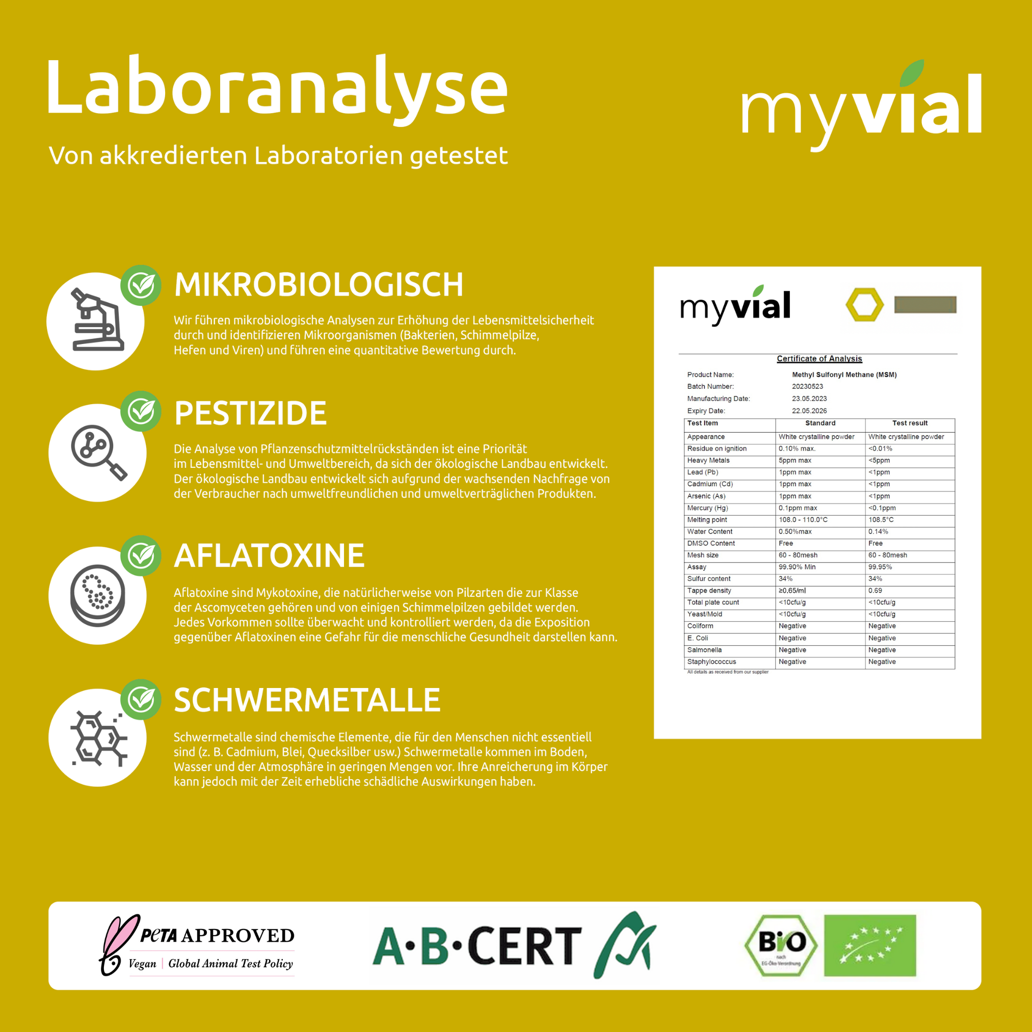 myvial - Wholesale Oral Supplement/Vitamin - MSM Capsules + Vitamin C2