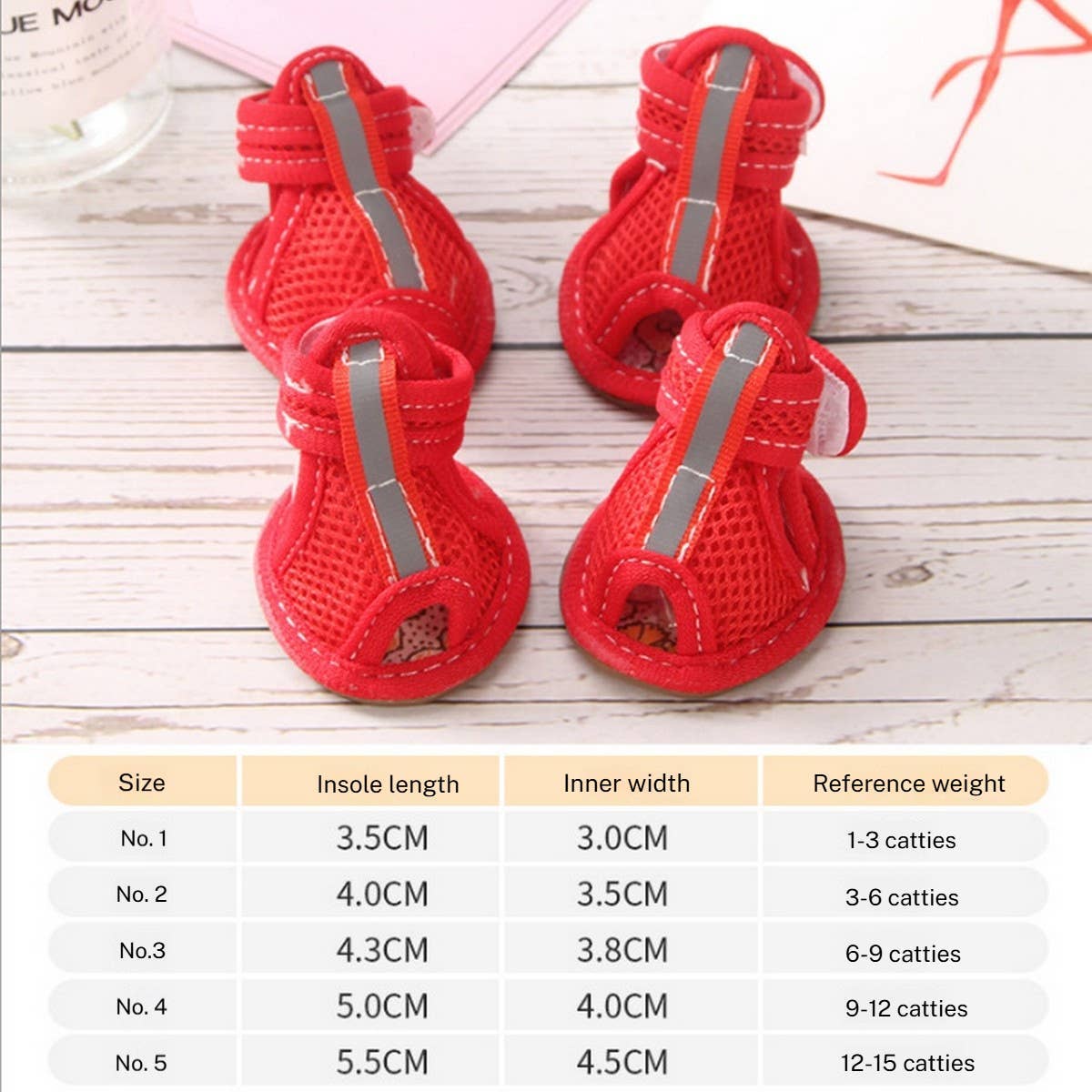PAWPAWwholesale - Wholesale Pet Boots - Dog - Summer Dog Sandals – Anti-Slip Pet Shoes Set of 4_CWMM72530