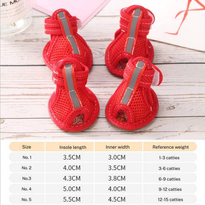 PAWPAWwholesale - Wholesale Pet Boots - Dog - Summer Dog Sandals – Anti-Slip Pet Shoes Set of 4_CWMM7253