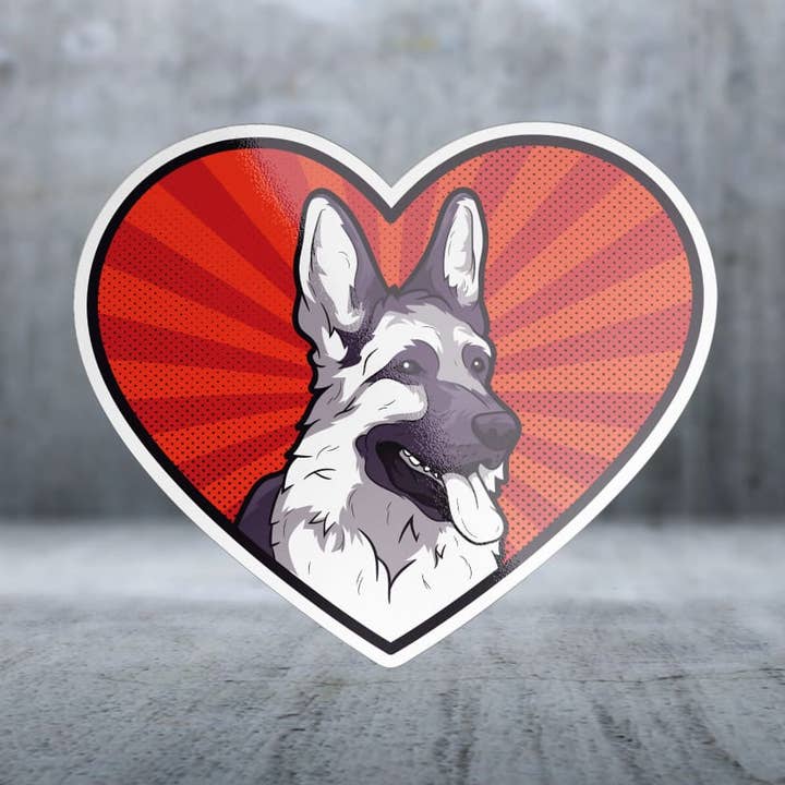 Tysk Schäferhund Hjärta - Klistermärke för wholesale av Two Feet Treats