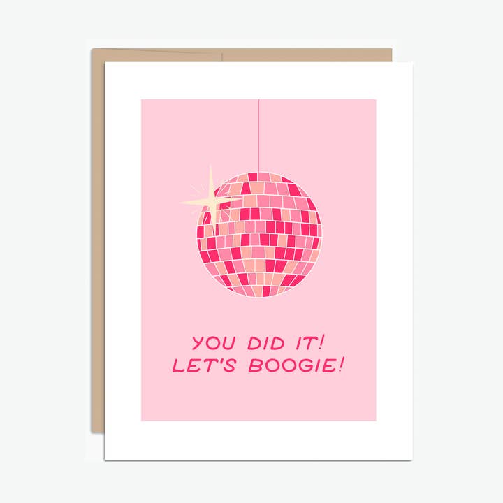 Tarjeta de celebración de disco «You Did It, Let's Boogie» para venta al por mayor de NorthHouse Creative Co.