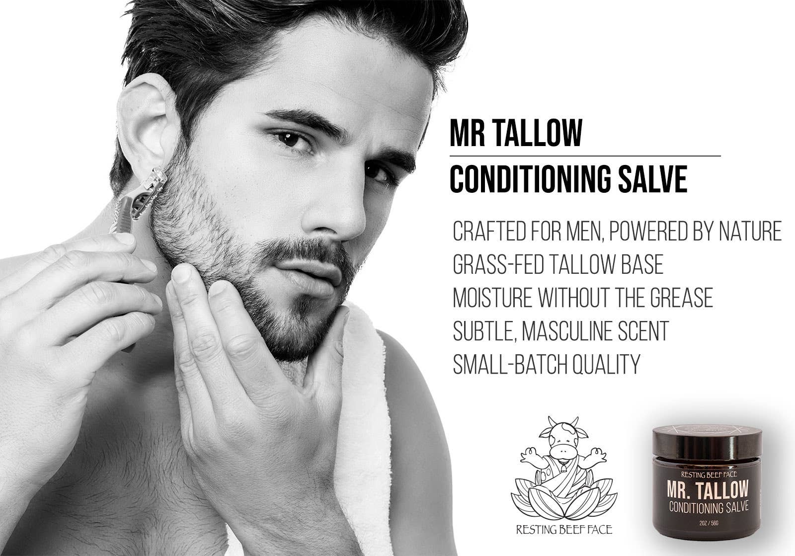 Resting Beef Face - Wholesale Healing Salve/Balm/Cream - RESTING BEEF FACE | MR.TALLOW CONDITIONING SALVE 2oz5