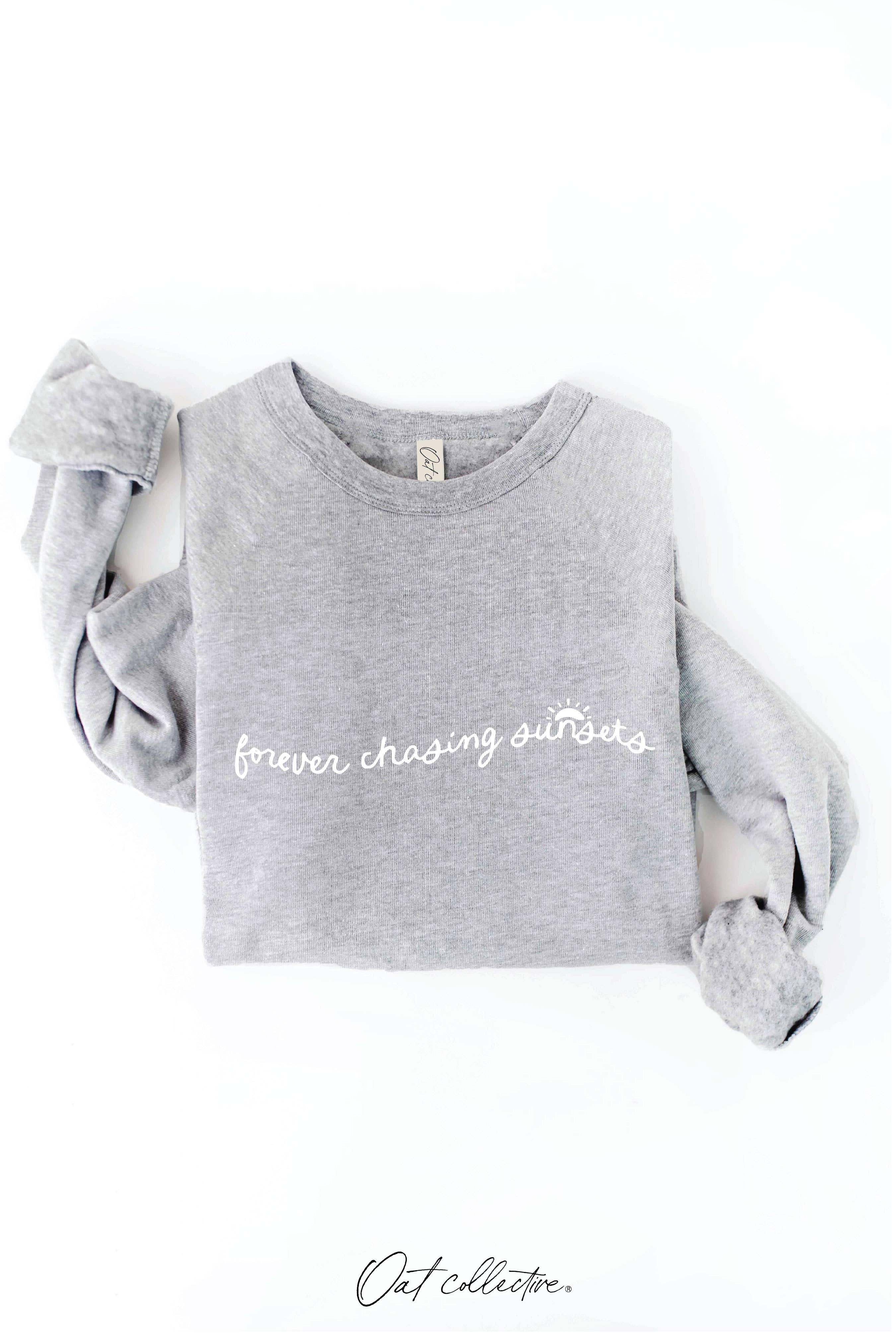OAT COLLECTIVE - Wholesale Graphic Sweatshirt - Women's - FOREVER CHASING SUNSETS  Graphic Sweatshirt0