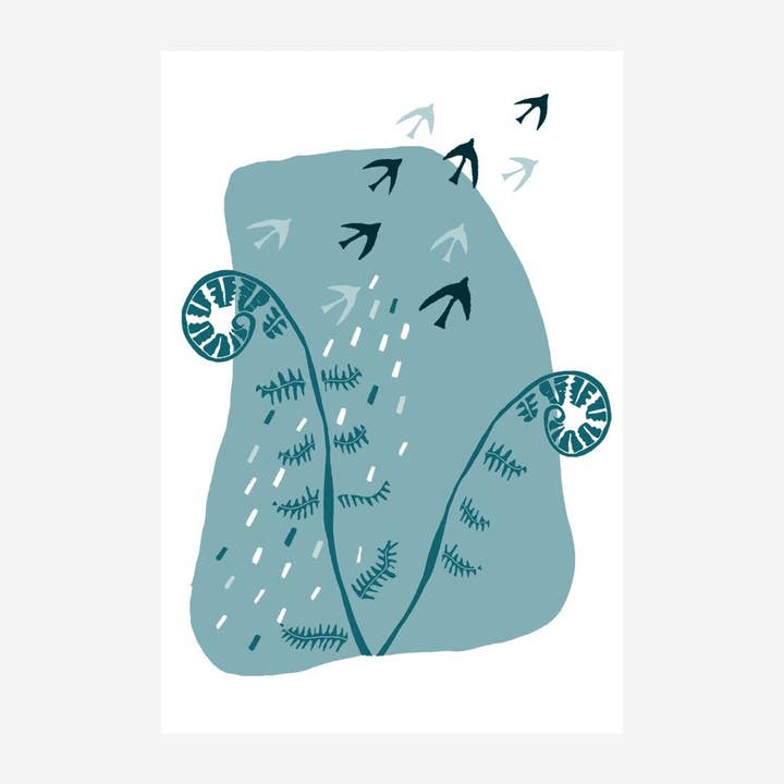 Birds Flying Out Of The Storm Print, A6, A5, A4, A3 Giclee for wholesale by Little Bird Editions