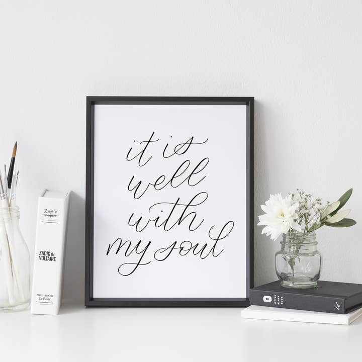 8x10 Wall Art Print - It Is Well With My Soul for wholesale by Greater Joy Design