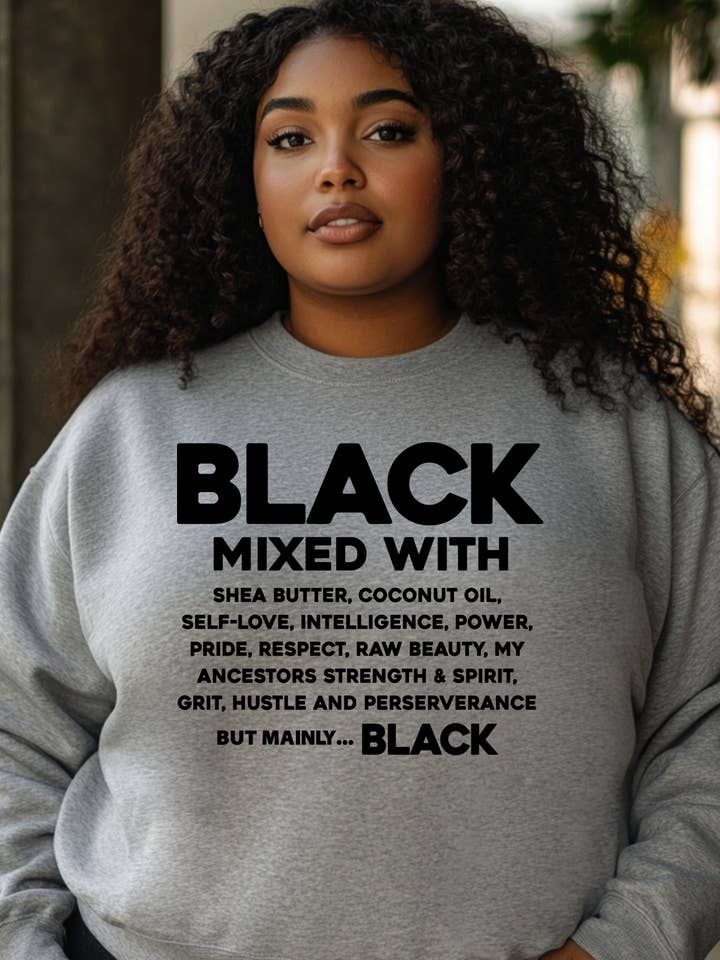 Black Mixed Sweatshirt for wholesale by Golden Chic